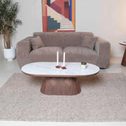 thumbnail: Giga Meubel Salontafel Alba - Ovaal Walnoot Hout/Keramisch - 120x60x38cm