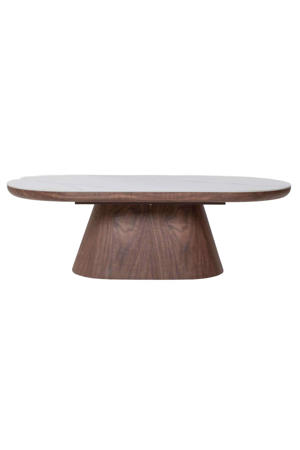 Salontafel Alba - Ovaal Walnoot Hout/Keramisch - 120x60x38cm