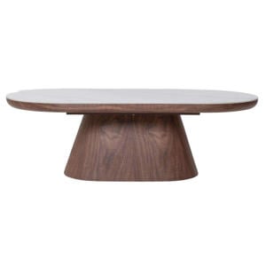 Salontafel Alba - Ovaal Walnoot Hout/Keramisch - 120x60x38cm