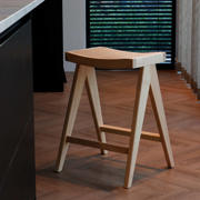 thumbnail: Giga Meubel Barstoel Jules - Rotan/Rubberhout - Naturel - Set van 2