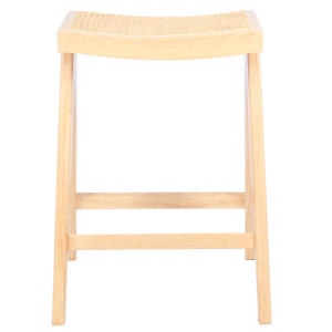 Barstoel Jules - Rotan/Rubberhout - Naturel - Set van 2