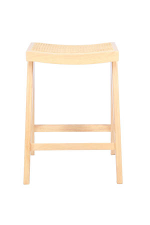 Barstoel Jules - Rotan/Rubberhout - Naturel - Set van 2
