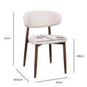thumbnail: Giga Meubel Eetkamerstoel Alexia - Taupe/Walnoot (set van 2)
