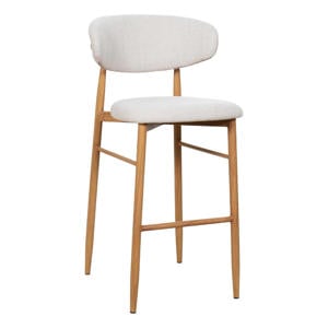 Barkruk Alexia - Beige/Naturel - Zithoogte 75cm - Set van 2