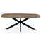 Giga Meubel Eettafel Jaimy - Deens Ovaal Donkerbruin Hout - 200x100x76cm