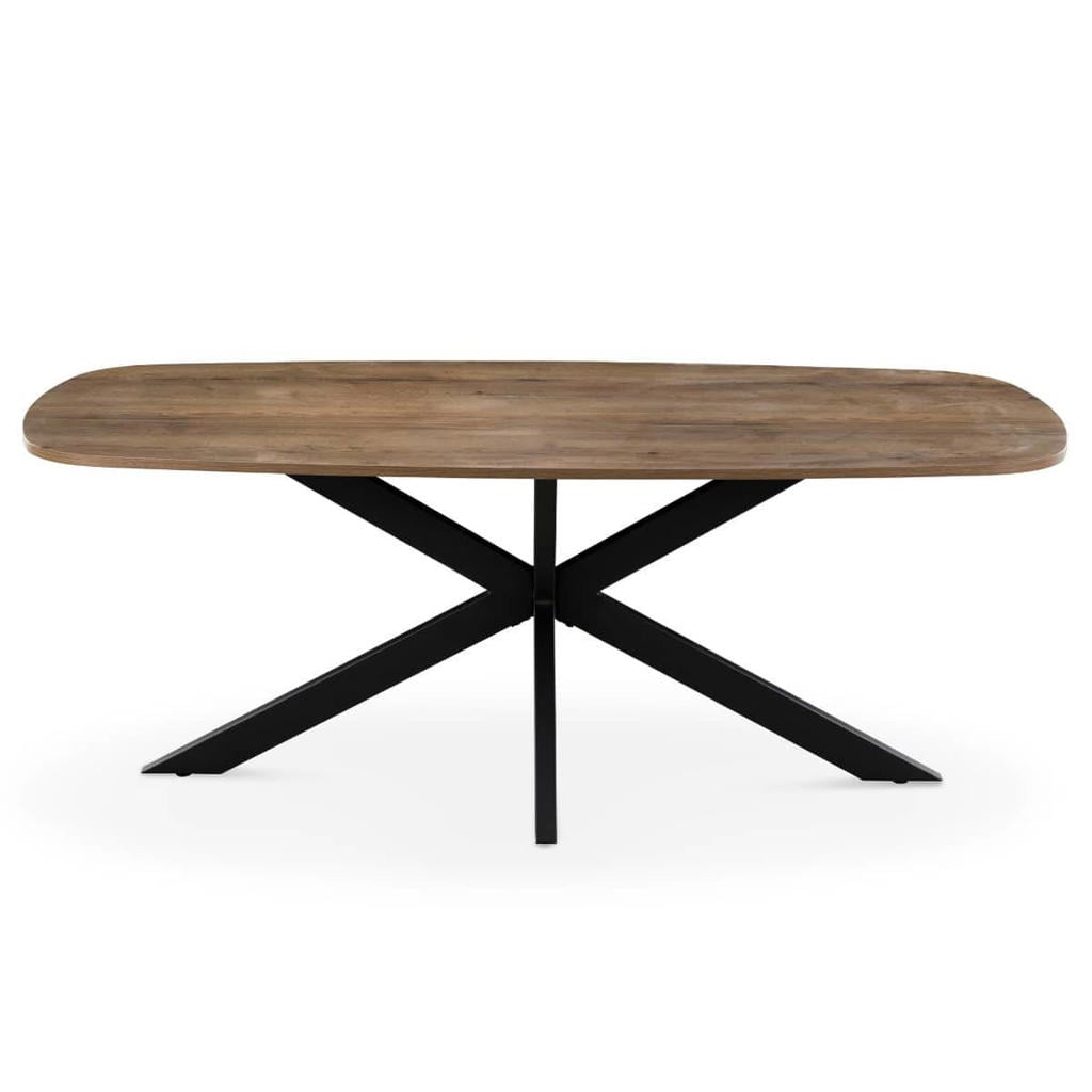 Giga Meubel Eettafel Jaimy - Deens Ovaal Donkerbruin Hout - 200x100x76cm