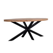 thumbnail: Giga Meubel Eettafel Mansour - Naturel Hout - 180x100x76cm