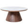 Giga Meubel Salontafel Alba - Rond Walnoot Hout/Keramisch - 80x80x35cm