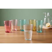 thumbnail: Cookinglife Waterglazen 300 ml Glas - Set van 6 Kleurige Drinkglazen