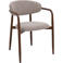 Giga Meubel Eetkamerstoel Alexia - Taupe/Walnoot - Armleuning - Set van 2