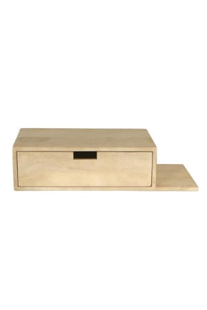 Nachtkastje Niek - Zwevend Naturel Plankje Rechts - 65cm