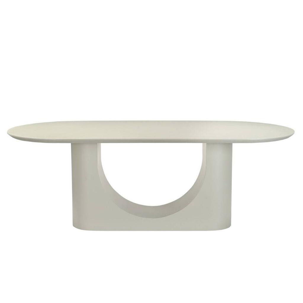 Giga Meubel Eettafel Motala - Ovaal Off White Betonlook - 180x100x76cm