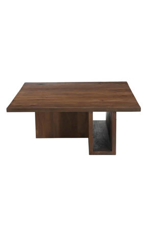 Salontafel Onni - Vierkant Donkerbruin Hout - 85x85x34cm