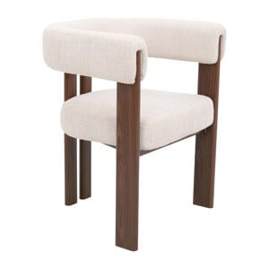 Eetkamerstoel Aragon - Beige/Walnoot - Zithoogte 46cm (set van 2)