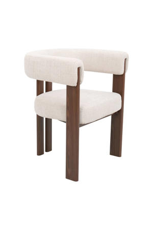 Eetkamerstoel Aragon - Beige/Walnoot - Zithoogte 46cm (set van 2) 