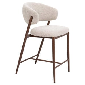 Barstoel Skive - Zand/Walnoot - Zithoogte 67cm (set van 2)