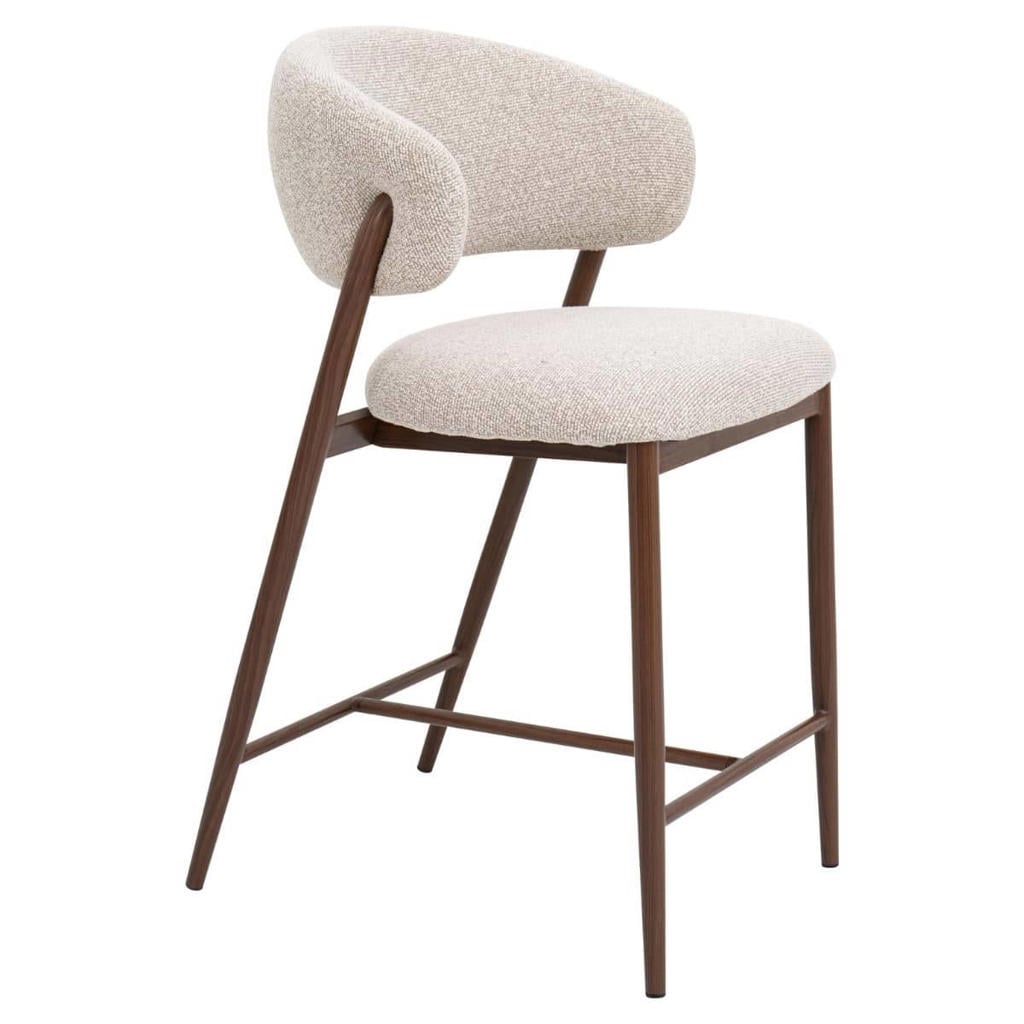 Giga Meubel Barstoel Skive - Zand/Walnoot - Zithoogte 67cm (set van 2)