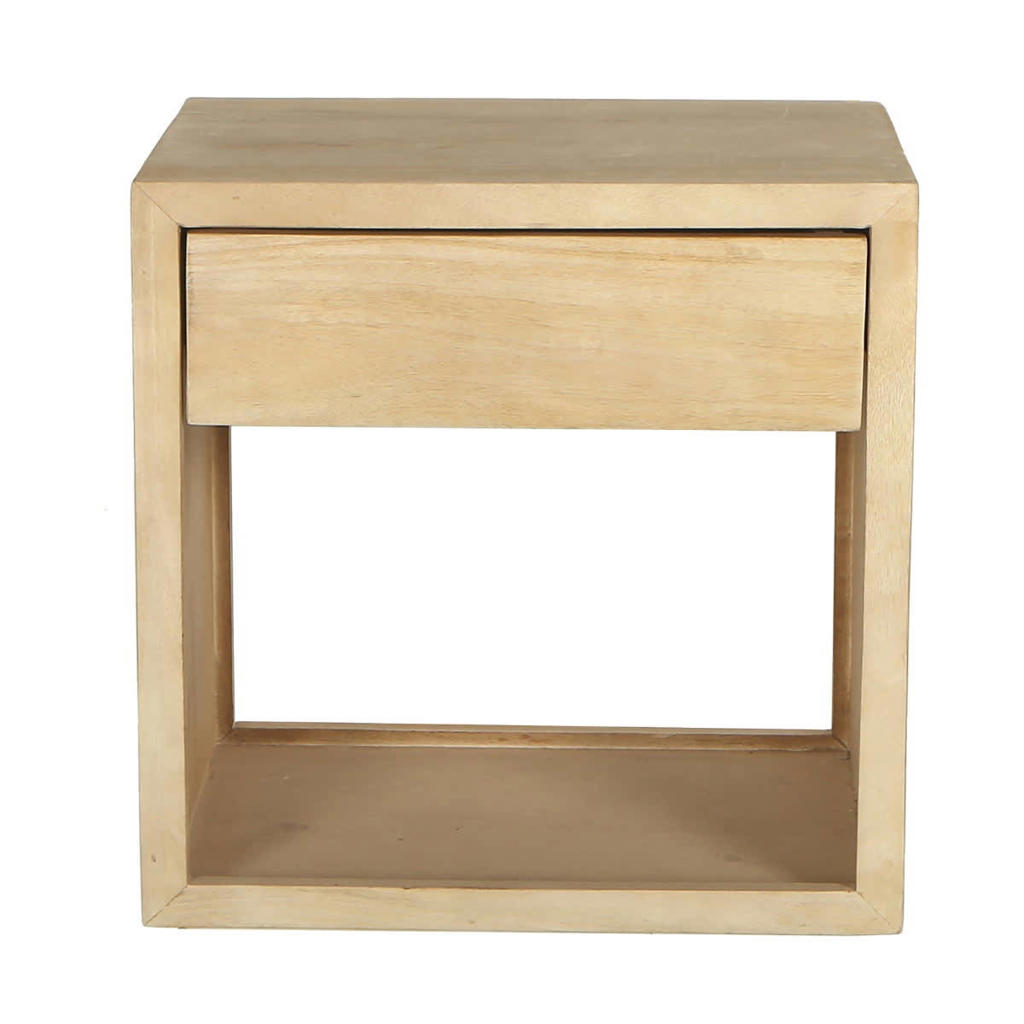 Giga Meubel Nachtkastje Jeff - Zwevend Naturel Hout - 40x30x40cm