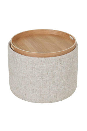 Salontafel Zara - Rond Beige/Naturel - Incl. Opbergruimte - Ø55cm
