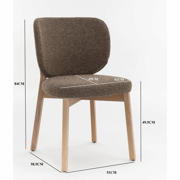 thumbnail: Giga Meubel DÉJA Living Eetkamerstoel Nobu - Taupe/Naturel Eiken - Set van 2