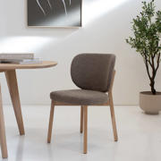 thumbnail: Giga Meubel DÉJA Living Eetkamerstoel Nobu - Taupe/Naturel Eiken - Set van 2