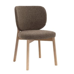 DÉJA Living Eetkamerstoel Nobu - Taupe/Naturel Eiken - Set van 2