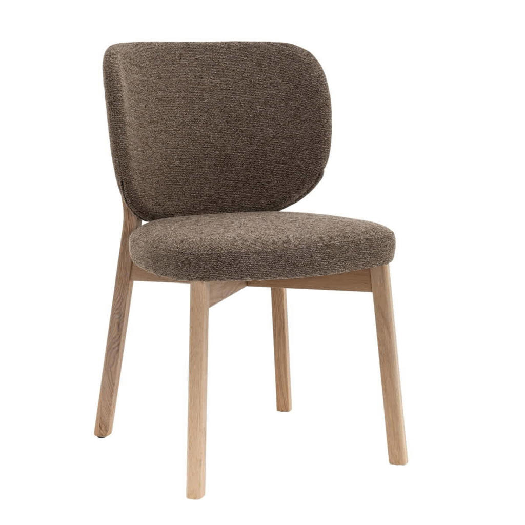 Giga Meubel DÉJA Living Eetkamerstoel Nobu - Taupe/Naturel Eiken - Set van 2
