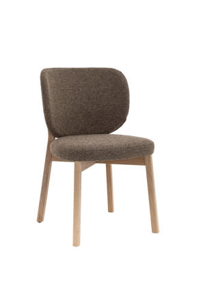 DÉJA Living Eetkamerstoel Nobu - Taupe/Naturel Eiken - Set van 2 