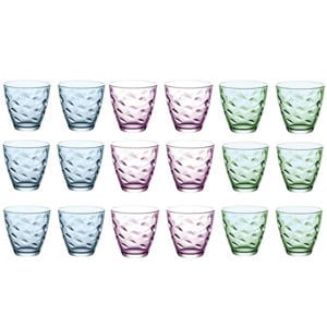 Glazenset Flora kleuren - 250 ml - 18 stuks