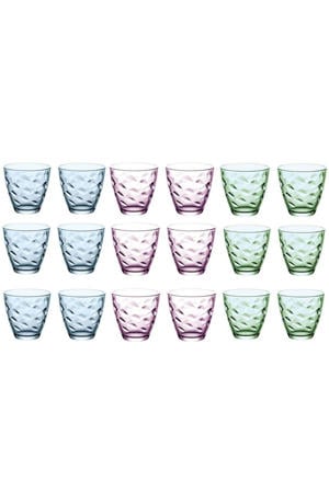 Glazenset Flora kleuren - 250 ml - 18 stuks