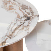 thumbnail: Giga Meubel Salontafel Alita - Wit Keramiek/Naturel - Ø70/50x42/32cm
