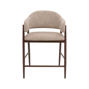 Barstoel DÃ©nia - Taupe/Walnoot - Zithoogte 65cm (set van 2)