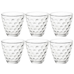 Glazen Dots - Transparant - 250 ml - 6 stuks