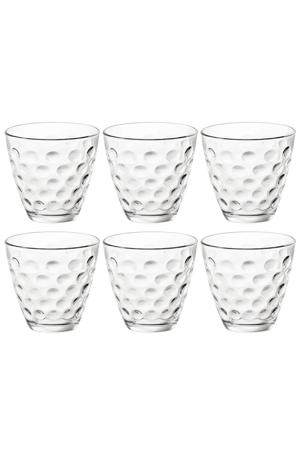 Glazen Dots - Transparant - 250 ml - 6 stuks