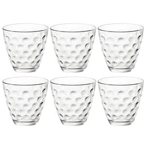 Glazen Dots - Transparant - 250 ml - 6 stuks