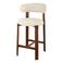 Giga Meubel Barstoel Märsta - Beige/Walnoot Stof - Zithoogte 67cm - Set van 2