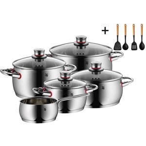  WMF Pannenset Quality One - RVS 5-Delig Inclusief GRATIS  Kookgerei set - Kookpan ø 16, 20, 20 en 24 cm en Steelpan ø 16 cm