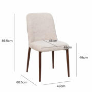 thumbnail: Giga Meubel Eetkamerstoel Sophie - Stof/Metaal - Beige - Set van 2