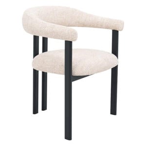 Eetkamerstoel Odense - Stof - Beige/Zwart - Set van 2