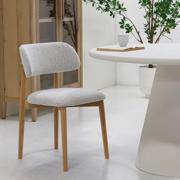 thumbnail: Giga Meubel Eetkamerstoel Lexi - Eikenhout/Polyester - Beige - Set van 2
