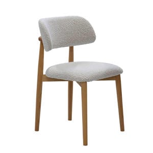 Eetkamerstoel Lexi - Eikenhout/Polyester - Beige - Set van 2