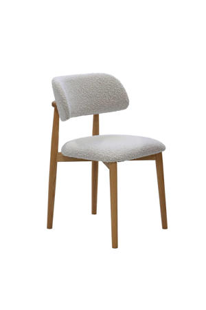 Eetkamerstoel Lexi - Eikenhout/Polyester - Beige - Set van 2
