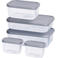 Cookinglife Vershoudbakjes - Glas - Grijs - 5 Stuks