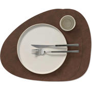 thumbnail: LIND DNA LIND DNA Placemats Nupo - Leer - Dark Brown - Curved - 44 x 37 cm - 2 Stuks