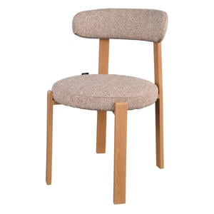 Eetkamerstoel Lagan - Taupe/Naturel Stof - Set van 2