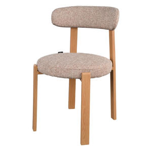 Eetkamerstoel Lagan - Taupe/Naturel Stof - Set van 2 