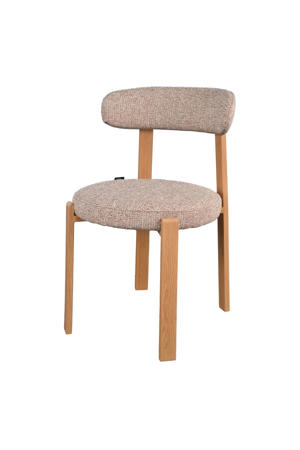 Eetkamerstoel Lagan - Taupe/Naturel Stof - Set van 2 