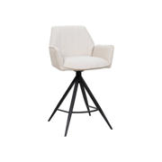 thumbnail: Giga Meubel Barstoel Noa Draaibaar - Beige/Zwart (set van 2)