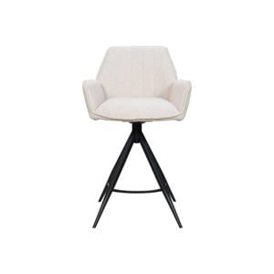 Barstoel Noa Draaibaar - Beige/Zwart (set van 2)