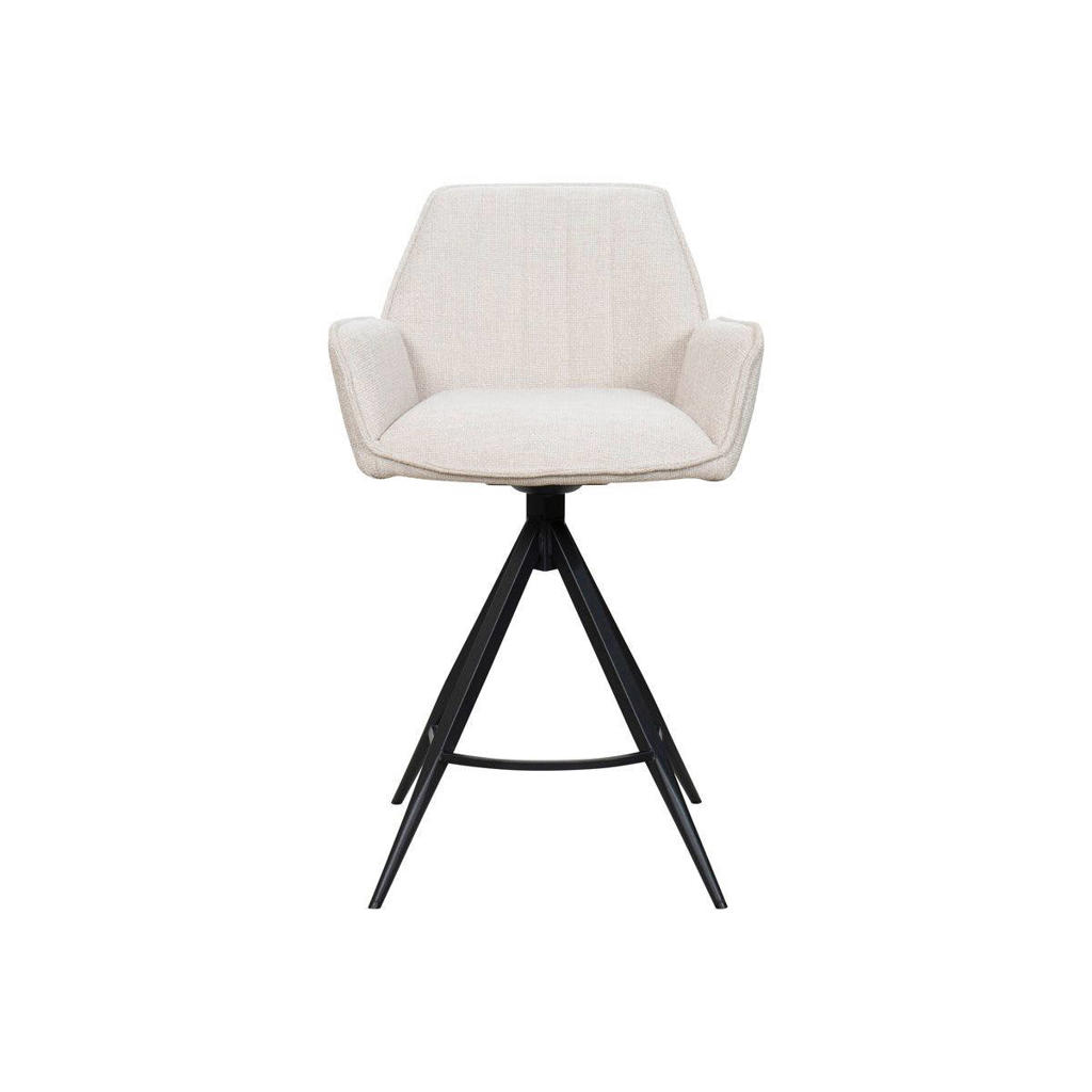 Giga Meubel Barstoel Noa Draaibaar - Beige/Zwart (set van 2)